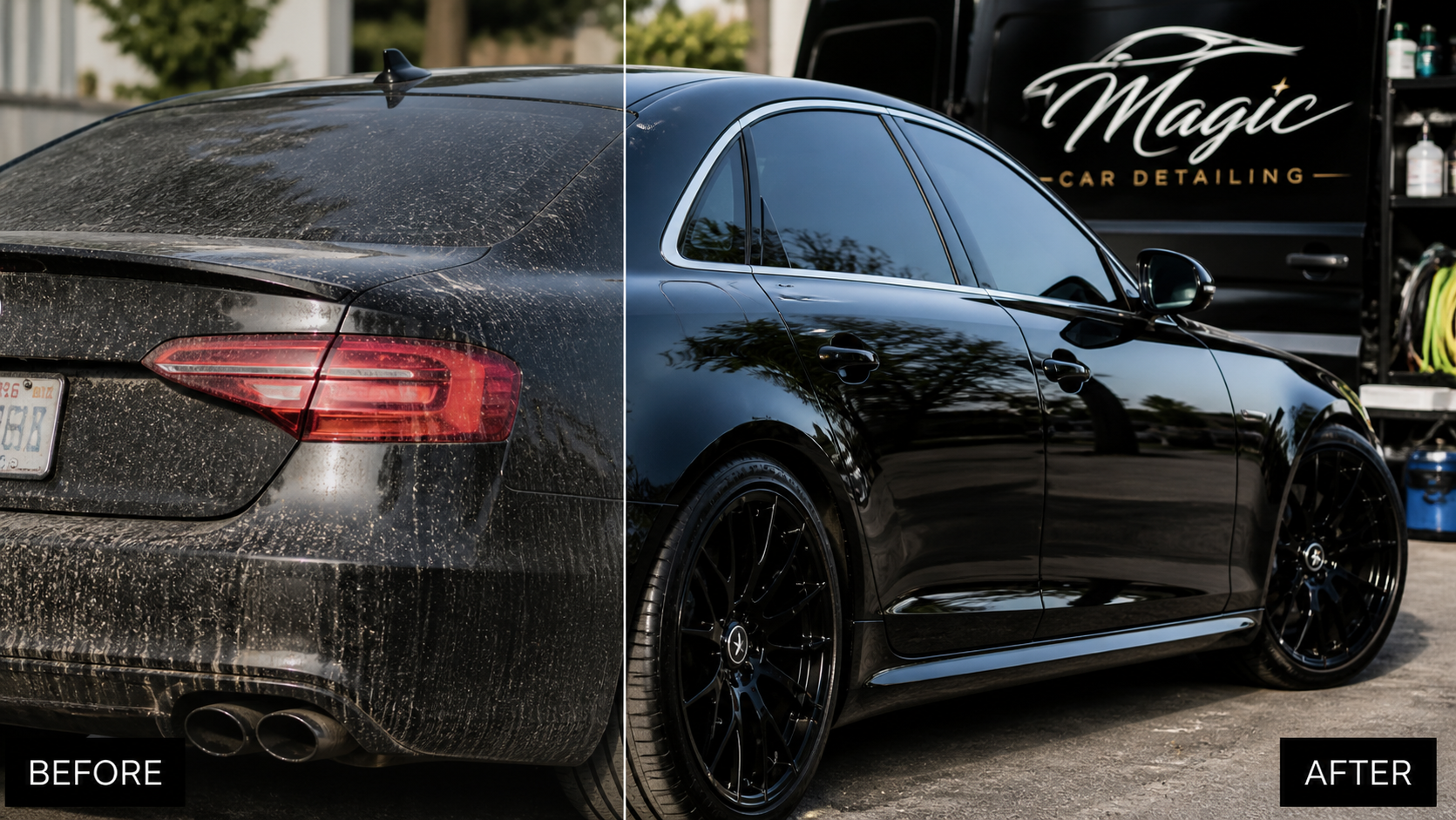 Before and after mobile car detailing Portland Oregon — Magic Car Detailing